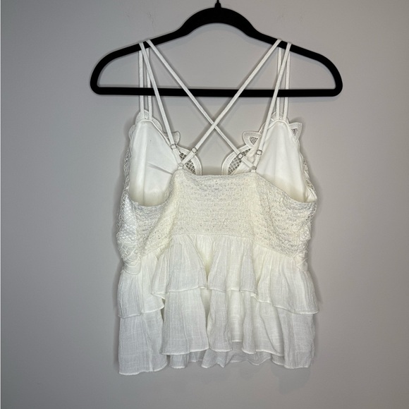 White Lace Ruffle Women’s Top - Picture 4 of 8